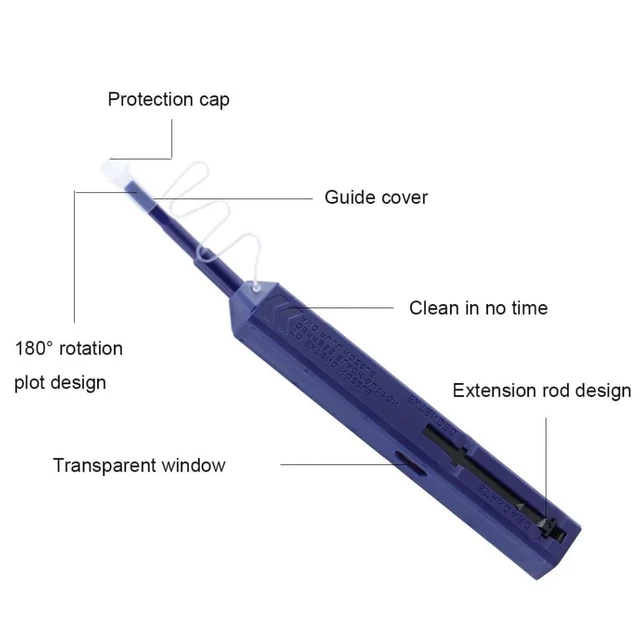 Alt view image 2 of 5 - Mexture LC Fiber Cleaner Pen - 10 Pack - 1.25mm LC Fiber Optic Cleaning Pen with Dual Action Connector Cleaner & Endface Cleaning Action