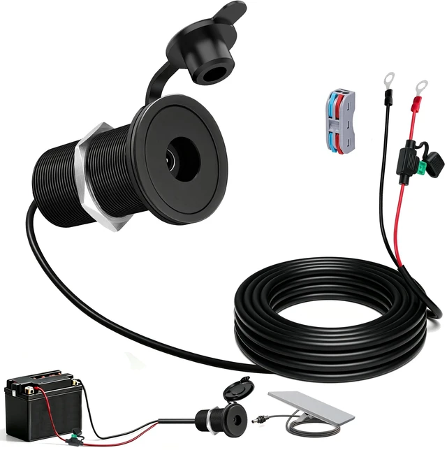 Main image of 12V-48V to 30V 3.5A Waterproof Wall Pass Through Kit for Starlink Mini Power Supply Cable, DC Step Up Converter Power Adapter for RV Camping Battery Pack Boat (10FT/3M O-Ring Battery terminals)