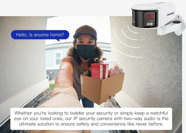 Alt view image 3 of 5 - PAXVIGO 4K 8MP UHD Dua Lens Panoramic PoE IP Security Camera for Outdoor/Indoor Surveillance, Max. 256GB Storage, IP67, Color Night Vision, Microphone, Siren & Alarm, AI Humans & Vehicles-EBF810