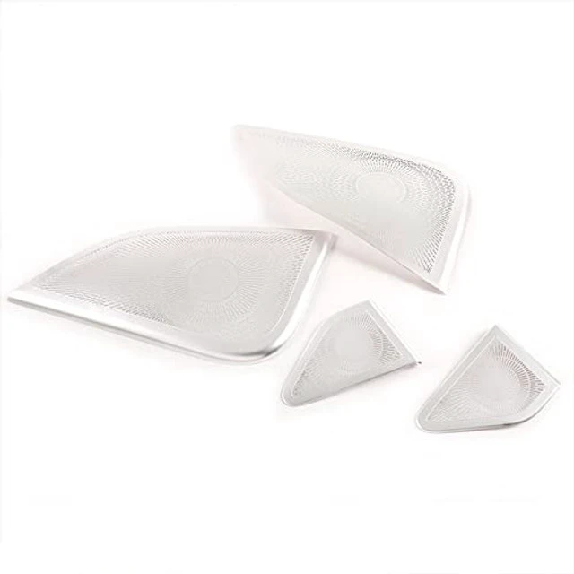 Alt view image 2 of 5 - TongSheng 4PCS Car Door Audio Speaker Cover for Tesla Model 3 2017-2021 Stainless Steel Car Door Speaker Net Decoration Stickers Car Coaxial Speaker Cover Grill Car Door Speaker Cover