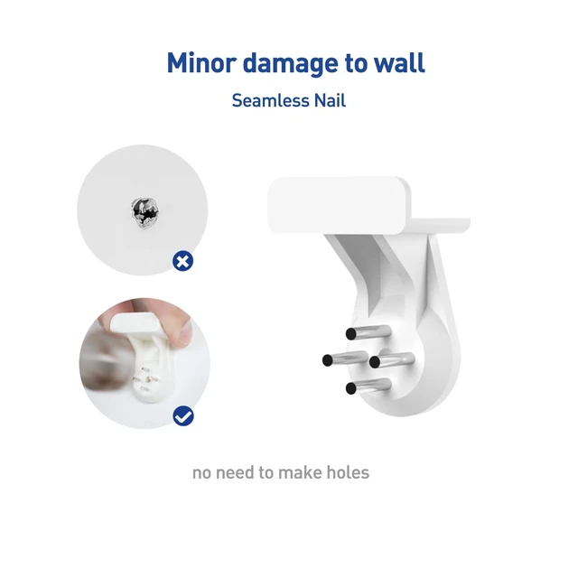 Alt view image 4 of 5 - AREAJD Projector Wall Mount Shelf - Floating Shelf with Holder, White