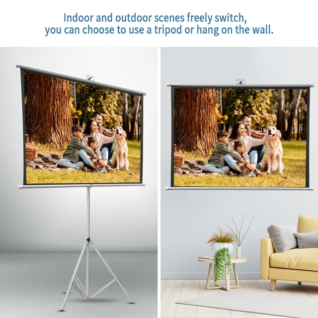 Alt view image 4 of 5 - 60 Inch Projector Screen Portable with Stand & Carry Bag, 4:3 Aspect Ratio
