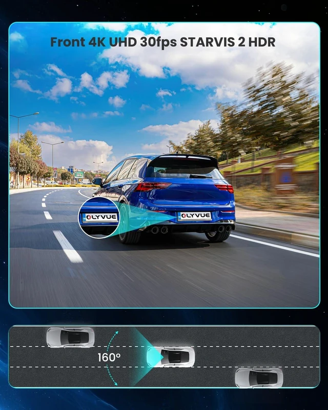 Alt view image 2 of 5 - V66 4K Dash Cam Front with STARVIS 2 Sensor, Small Car Camera Super Night Vision HDR Mini Driving Recorder, 5.8G WiFi Up to 20MB/s Fastest Download Speed with App, 64G Card Included, 24H Parking Mode