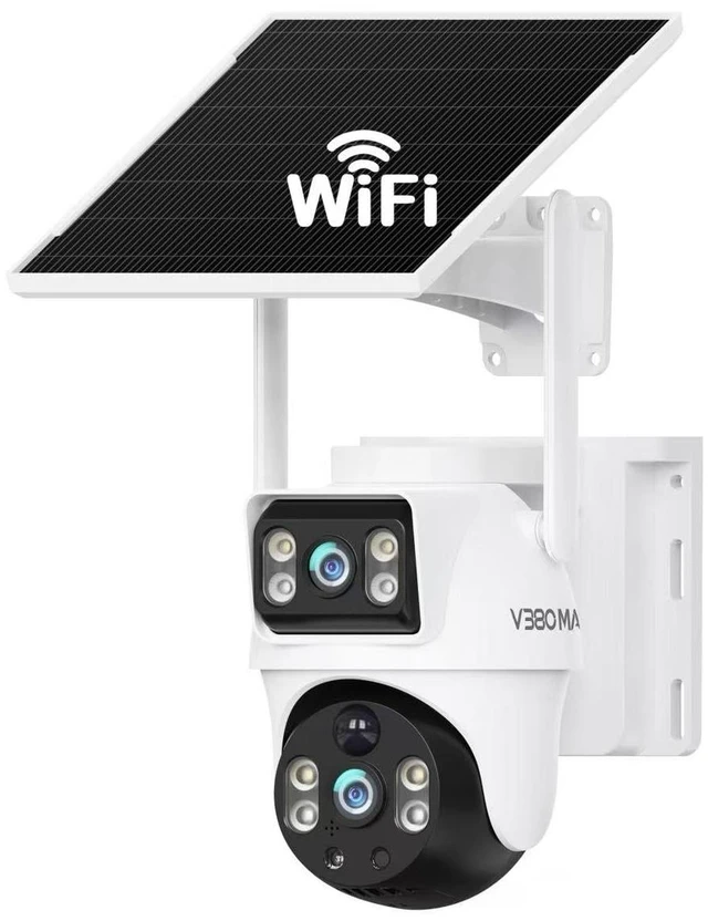 Main image of Solar WiFi Security Camera Dual Lens PTZ Outdoor No Power No Wiring PIR