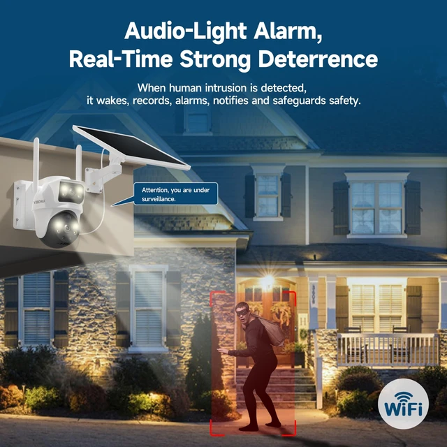 Alt view image 5 of 5 - Solar WiFi Security Camera Dual Lens PTZ Outdoor No Power No Wiring PIR