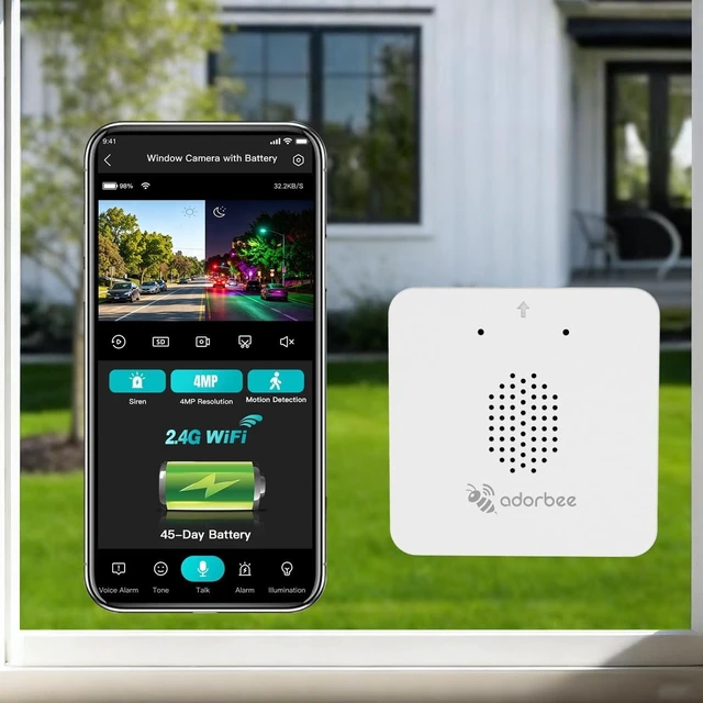 Main image of Adorbee Wireless Window Camera for Indoor: No Wires No Power Outlet
