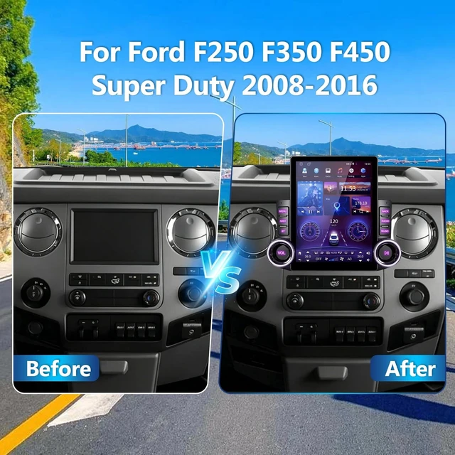 Alt view image 2 of 5 - 9.7" Android 14 Car Stereo for Ford F250 F350 F450 Super Duty 2008-2016