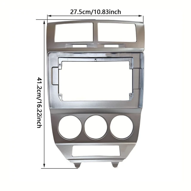 Alt view image 2 of 5 - 10.1 inch 2 din Android car Radio Fascia Frame Dash Mount Trim Kit Auto Audio Stereo Panel for Dodge Caliber 2007-2010 Car Radio Frame (Silvery)