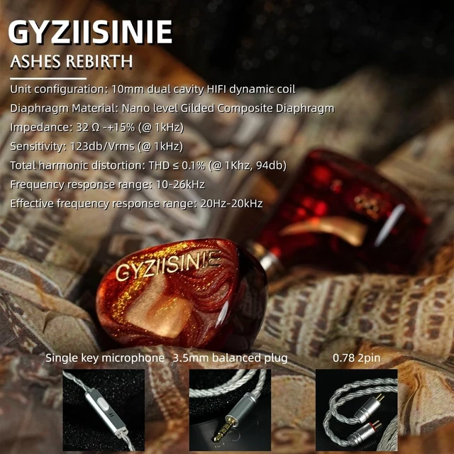 Alt view image 2 of 5 - GYZIISINIE IEM in-Ear Monitor with 10mm Single Dynamic Driver, Wired Gaming Headset with Microphone, Ideal for Musicians, Recording Studios & Sports (3.5mm with Microphone)