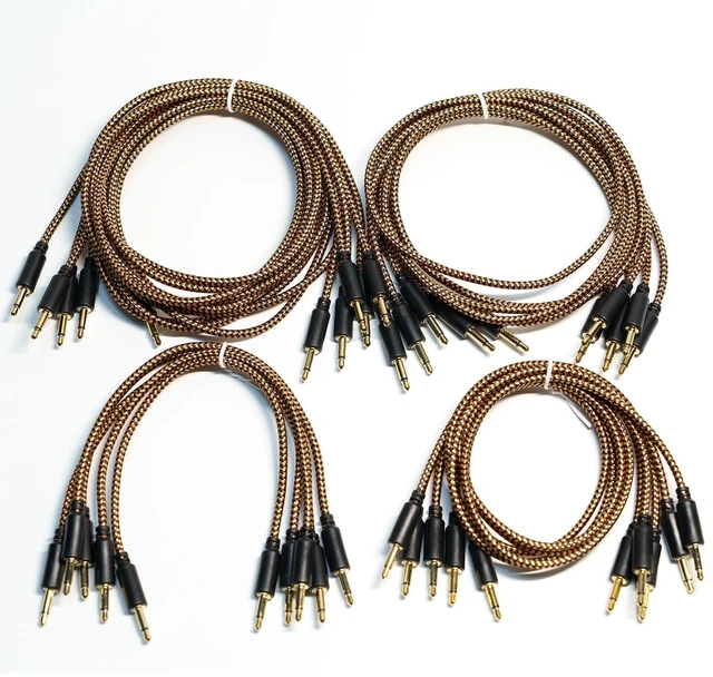 Main image of OTTIMORE Premium Braided Eurorack Patch Cable Pack - Set of 20, 3.5mm 1/8 inch Mono, Gold-Plated Connectors (20cm, 40cm, 60cm, 90cm)