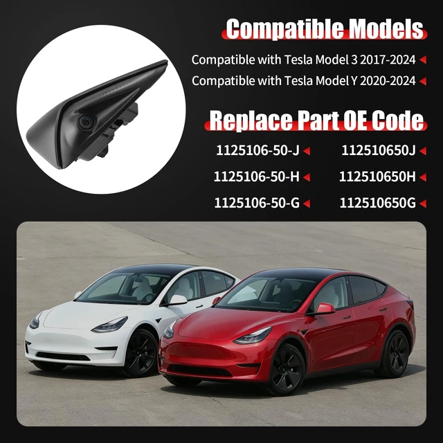 Alt view image 2 of 5 - Front Left Side Fender Camera Compatible with Tesla Model 3/Y 2017-2024