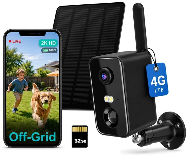 Main image of No WiFi Security Camera, Solar Outdoor Camera Wireless With Memory Card