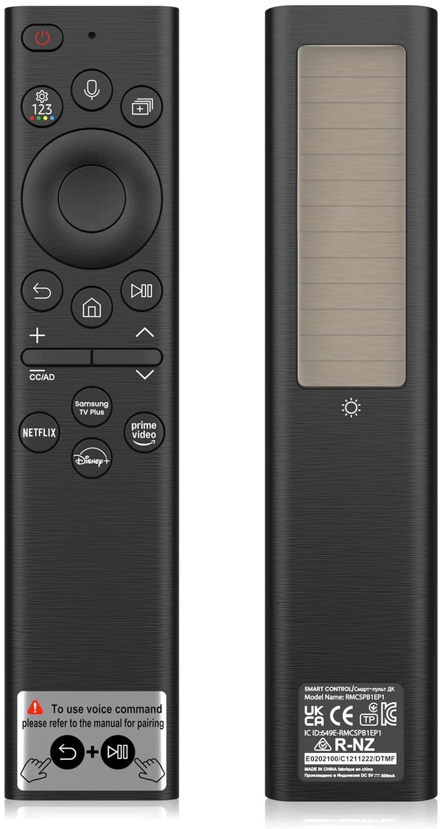 Main image of Remote Control for Samsung TV Solar Voice Remote, USB-C Rechargeable Remote Control for 2025-2018 Samsung Smart TV BN59-01385A