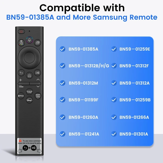 Alt view image 4 of 5 - Remote Control for Samsung TV Solar Voice Remote, USB-C Rechargeable Remote Control for 2025-2018 Samsung Smart TV BN59-01385A