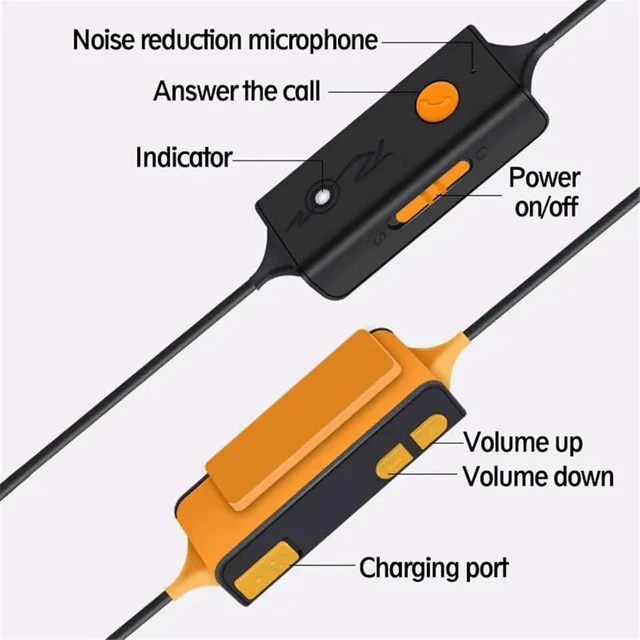 Alt view image 3 of 5 - ZHQMG Wired Bone Conduction Headphones,3.5mm Open Headphones,IP4 Waterproof, Sweat Resistant, Noise reducing Built-in Microphone Suitable for Running, Sports, and Fitness