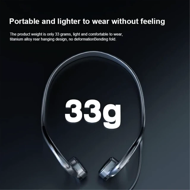 Alt view image 4 of 5 - ZHQMG Wired Bone Conduction Headphones,3.5mm Open Headphones,IP4 Waterproof, Sweat Resistant, Noise reducing Built-in Microphone Suitable for Running, Sports, and Fitness