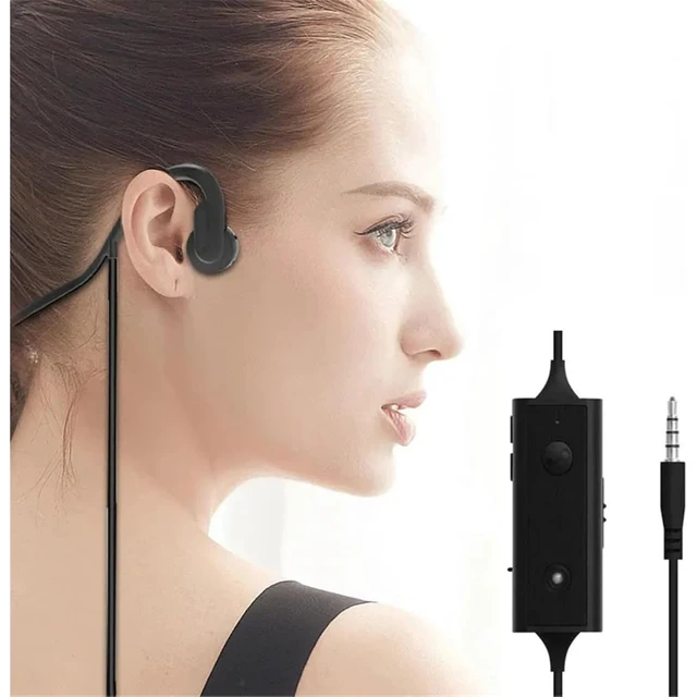 Alt view image 5 of 5 - ZHQMG Wired Bone Conduction Headphones,3.5mm Open Headphones,IP4 Waterproof, Sweat Resistant, Noise reducing Built-in Microphone Suitable for Running, Sports, and Fitness