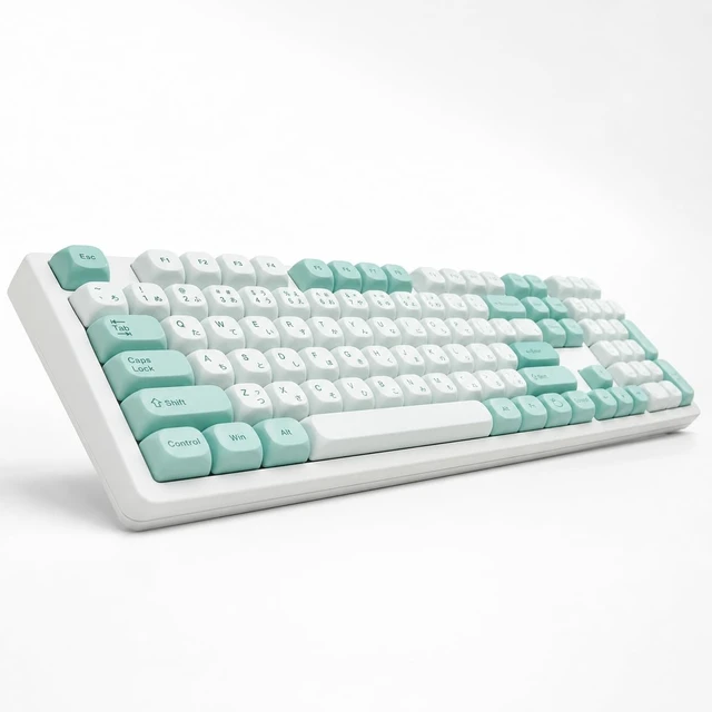 Alt view image 5 of 5 - MazeBBH Custom PBT Keycaps, Mint Green Matcha MOA Profile 125 Keys Dye-Sub Keycap Set with Japanese Sub-Legends for 60% 65% 75% 100% MX Mechanical Gaming Keyboards