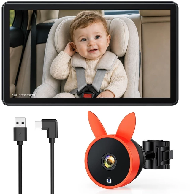Main image of Babyvue BV4 Baby Car Camera 7",1080P IPS Display,Auto IR Night Vision