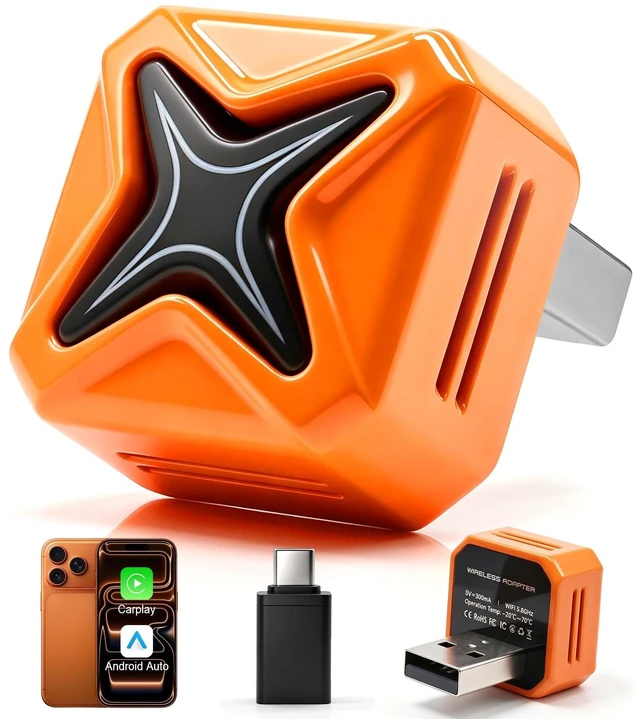 Main image of Wireless CarPlay Adapter 2026 Upgraded with Privacy Mode, One Click Connect/Restart/Formatting, No Latency, Stable Signal & Connection, Plug & Play, Suitable for Apple iPhone & Android