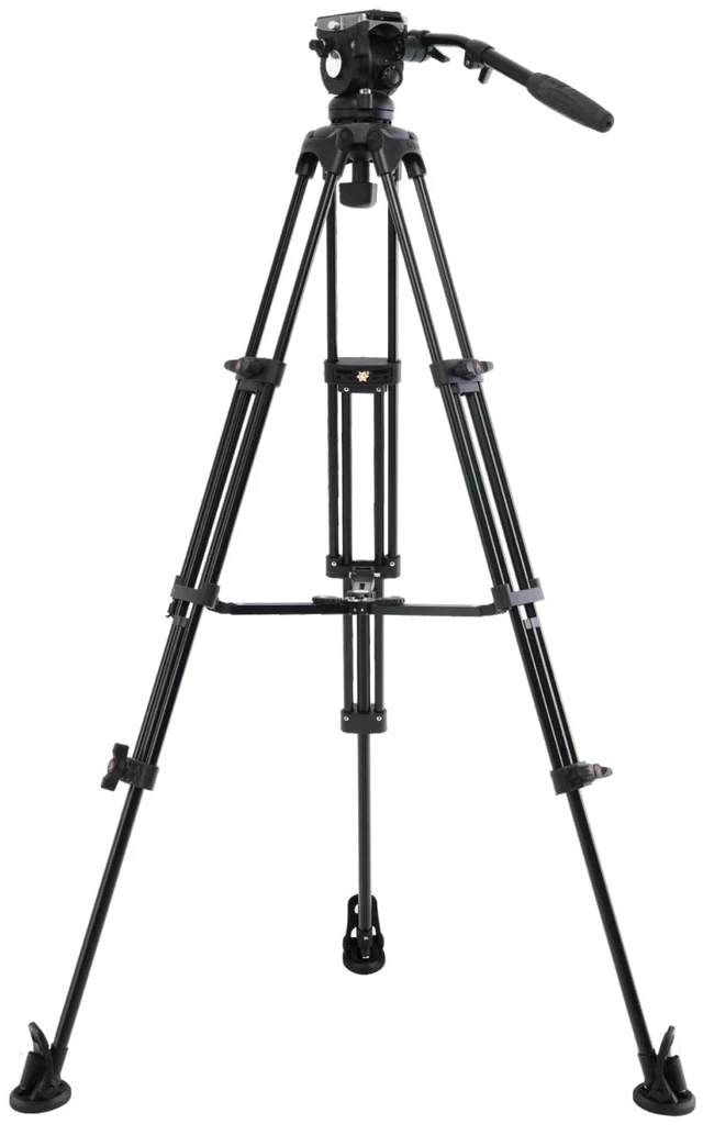 Main image of E-Image EK740A Professional Video Tripod System with 740H Fluid Head, GA752S Two Stage Aluminum Tripod Legs, GS01 Mid-Level Spreader. Quick Release Plate, Carry Bag, 13.2lbs Load, 30.3-64.8 in Height