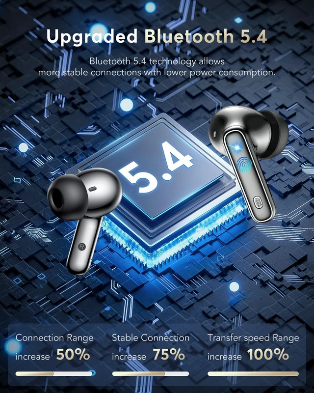 Alt view image 5 of 5 - KYIOUA AI Real-Time Translation in-Ear Bluetooth Earbuds, Wireless in-Ear Earphones with Two-Way Interpreter, 188 Languages Supported, 36H Playtime, IP68 Waterproof for Sports Running