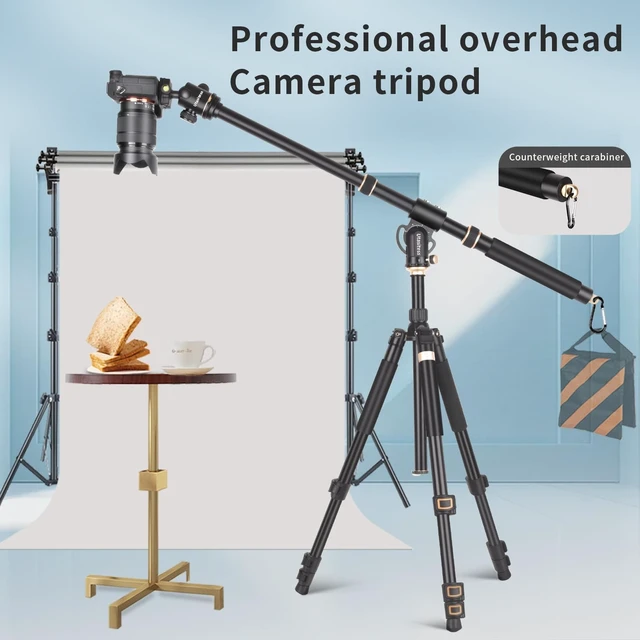 Alt view image 3 of 5 - Utasitess 86.6 inch Camera Tripod Monopod with Center Column and Ball Head Aluminum, Arca Type QR Plate,Horizontal Overhead Shooting Tripod for DSLR Camera Video Camcorder, Heavy Duty Max Load: 27lb