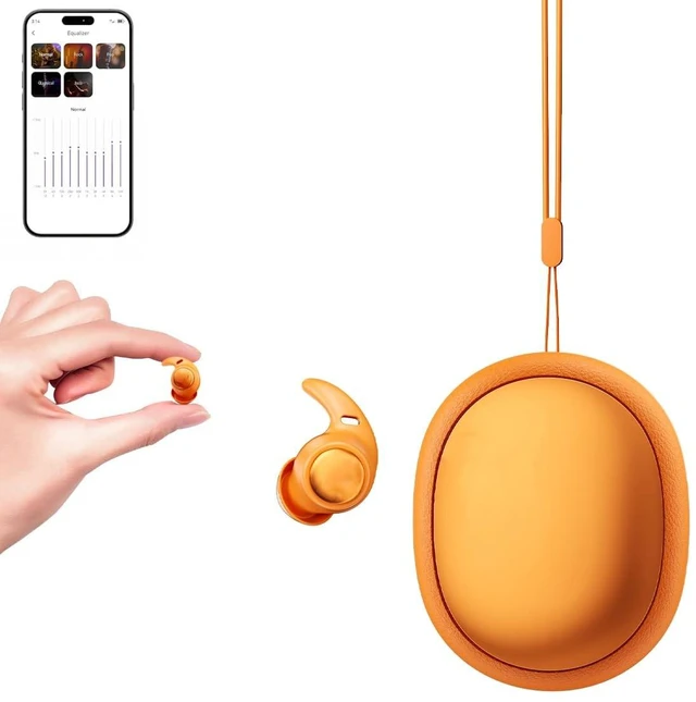 Main image of NE76 Sleep Ear Buds Adaptive Noise Cancelling Earbuds Bluetooth 6.0 Wireless Headphones 45H, Waterproof Mini Invisible Earplugs for Side Sleepers Small Earphones for Travel Education Business M