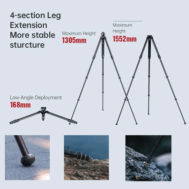 Alt view image 4 of 5 - Falcam TreeRoot F38 Pro Quick Lock Carbon Fiber Tripod with 360 Ball Head