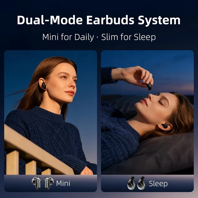 Alt view image 3 of 5 - CUAUUO Mini Wireless Sleep Earbuds for Small Ears Invisible, Low Profile Sleep & Work Earbuds, Tiny Discreet in-Ear Headphones, Discreet in-Ear Earphones for Small Ear Canals (Skin)