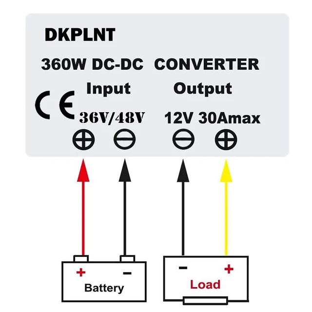 Alt view image 4 of 5 - dkplnt 30A 360W 12v Golf Cart 48V 36V to 12V Converter Voltage Regulator Golf Cart Voltage Converter Waterproof