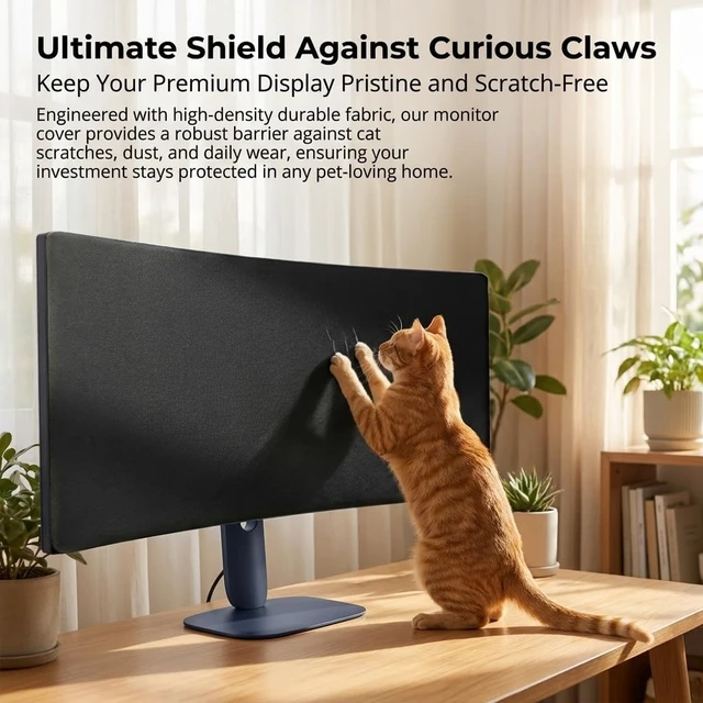 Alt view image 3 of 5 - Dust Cover for Alienware 34" Curved Gaming Monitor, Neoprene