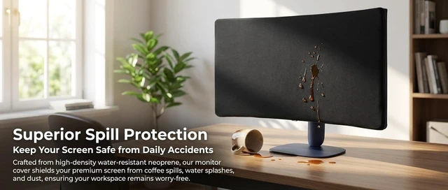 Alt view image 4 of 5 - Dust Cover for Alienware 34" Curved Gaming Monitor, Neoprene