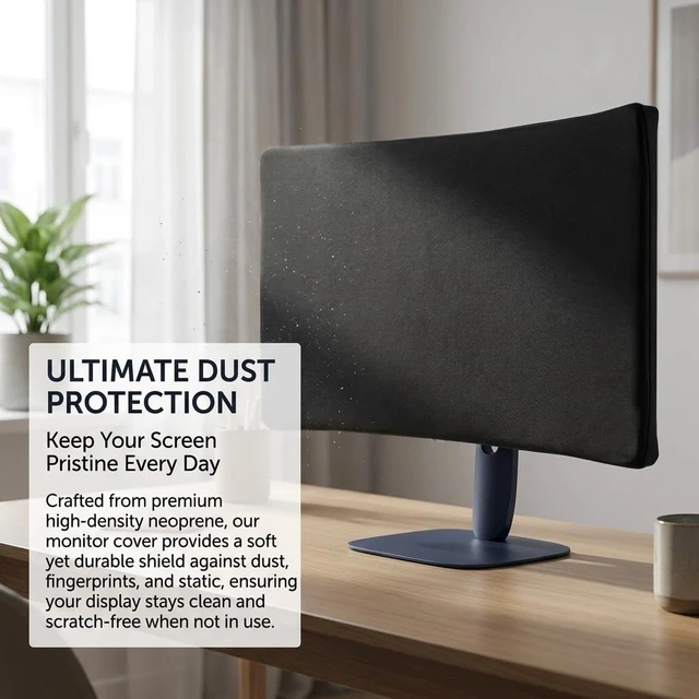 Alt view image 5 of 5 - Dust Cover for Alienware 34" Curved Gaming Monitor, Neoprene