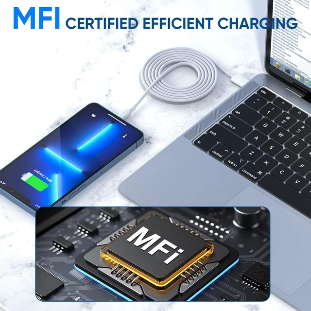 Alt view image 5 of 5 - 10FT Fast Charger iPhone,2Pack,Apple MFi Certified,USB C Phone Fast Charger Apple Charging Travel Plug Charger Block 10Foot Quick Cord Lightning Cable for iPhone 14/13/12/11 Pro Max/XR/XS/SE2022/iPad
