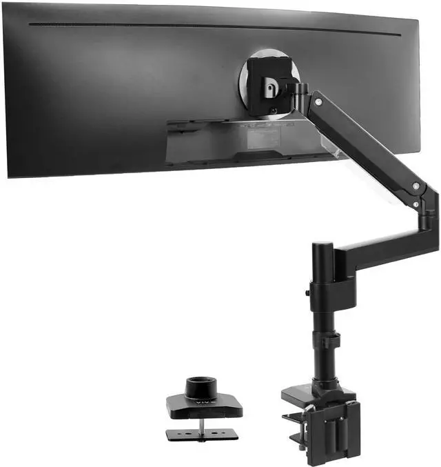 Main image of VIVO Premium Aluminum Single Screen Pneumatic Spring Monitor Arm Desk Mount Stand with Extension Pole | Fits One Screen up to 35" (STAND-V101GT)