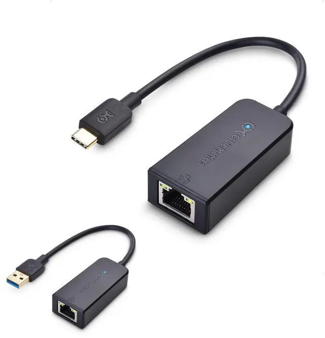 Main image of Cable Matters Plug & Play USB to Ethernet Adapter (USB 3.0 to Gigabit Ethernet) & Plug & Play USB C to Ethernet Adapter (Thunderbolt to Ethernet Adapter, Gigabit Ethernet to USB C) in Black