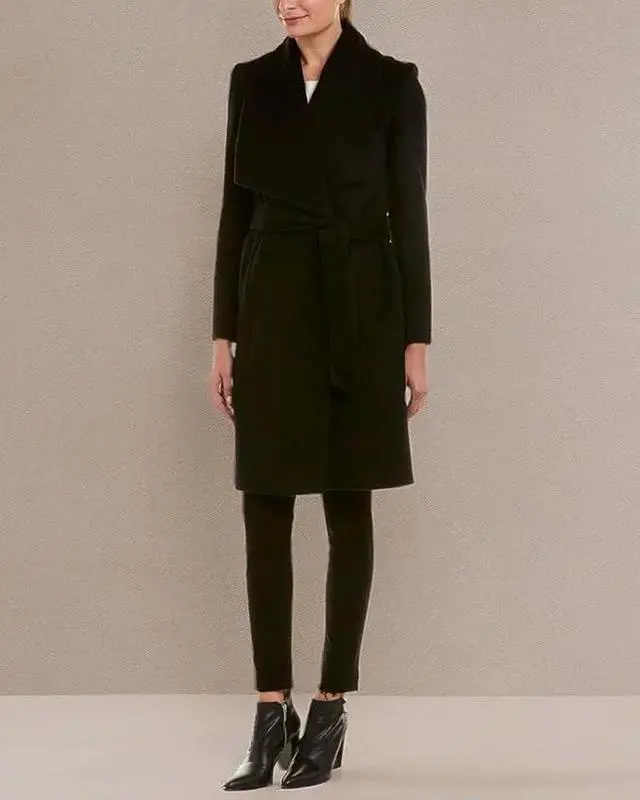 Alt view image 4 of 4 - Cole Haan womens Belted Wool Classically Elegant Coat for Year-round Style