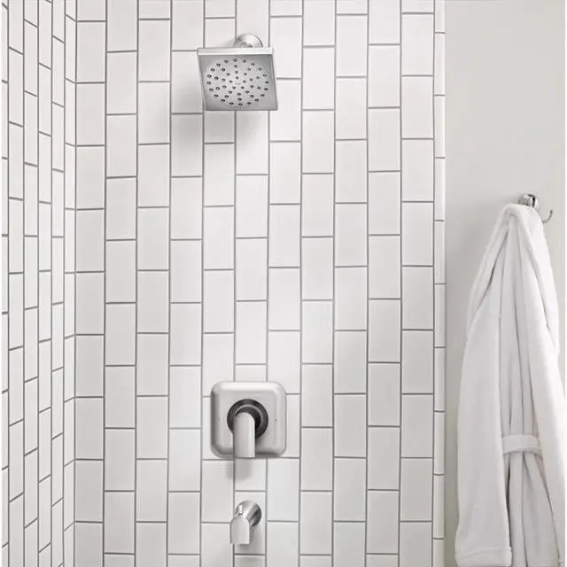 Alt view image 6 of 7 - Moen Genta 1-Handle Brushed Nickel Tub and Shower Faucet
