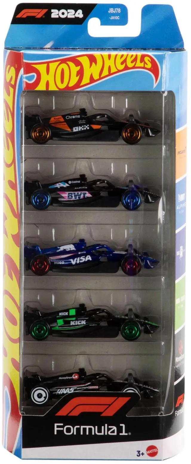 Alt view image 7 of 12 - 2024 Formula 1 World Championship 5 piece Set Diecast Model Cars by Hot Wheels