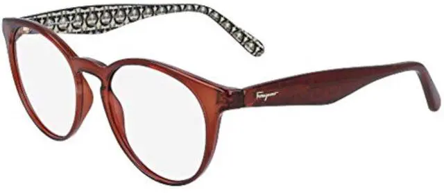 Alt view image 2 of 3 - SALVATORE FERRAGAMO-SF2867 223 Round Eyeglasses Crystal Rust Brown