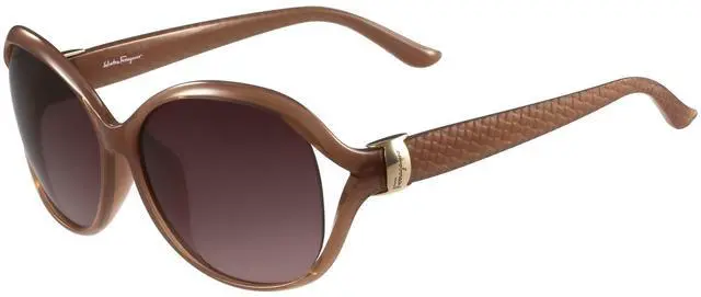 Alt view image 2 of 3 - SALVATORE FERRAGAMO-SF770SA 665 Oval Sunglasses Opal Rose Brown Gradient