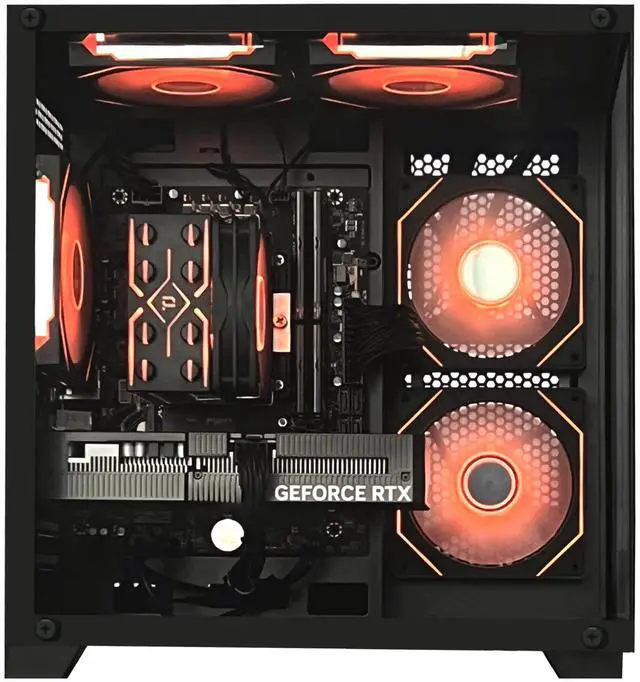 Alt view image 3 of 6 - ALCPOK Gaming PC Desktop,Prebuilt Gaming Computer with,AMD Ryzen 5 5600X 3.7GHz,RTX5060 8GB GDDR7 DLSS4,32GB DDR4 RAM 3200MHz,1TB NVME SSD,ARGB Cooling Fan,Supply WiFi Support Windows 11