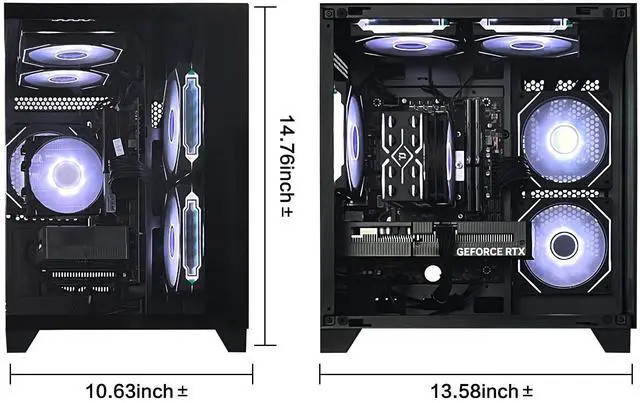 Alt view image 6 of 6 - ALCPOK Gaming PC Desktop,AMD Ryzen 7 5700X 3.4GHz,RTX5060 8GB GDDR7 DLSS4,32GB DDR4 RAM 3200MHz,1TB NVME SSD,ARGB Cooling Fan,Supply WiFi Support Prebuilt Gaming Computer with