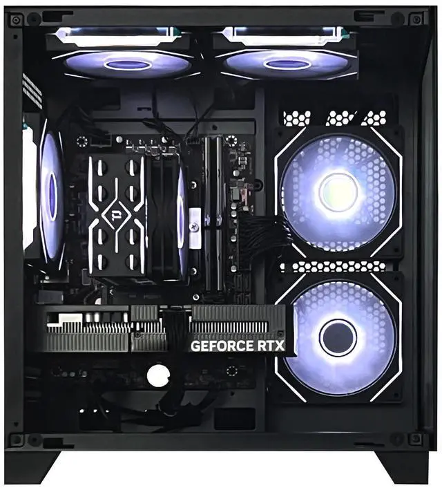 Alt view image 3 of 6 - ALCPOK Gaming PC Desktop,AMD Ryzen 7 5700X 3.4GHz,RTX5060 8GB GDDR7 DLSS4,32GB DDR4 RAM 3200MHz,1TB NVME SSD,ARGB Cooling Fan,Supply WiFi Support Prebuilt Gaming Computer with