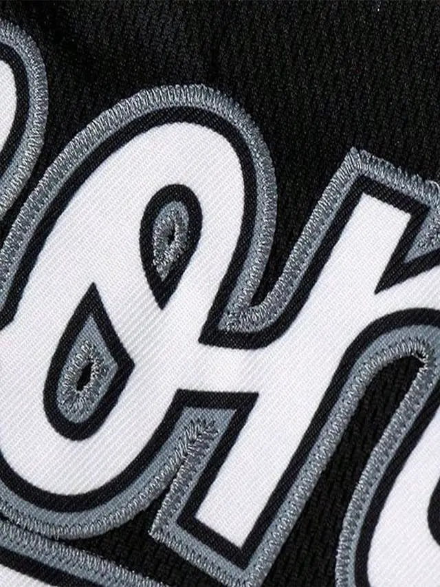 Alt view image 4 of 5 - GOURIDA ST John's 90s Outfit For Men Barons #45 Hip Hop Clothes Baseball Jersey Shirts For Party Baseball Gift Large Black