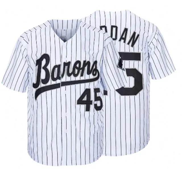 Main image of GOURIDA ST John's 90s Outfit For Men Barons #45 Hip Hop Clothes Baseball Jersey Shirts For Party Baseball Gift Large White