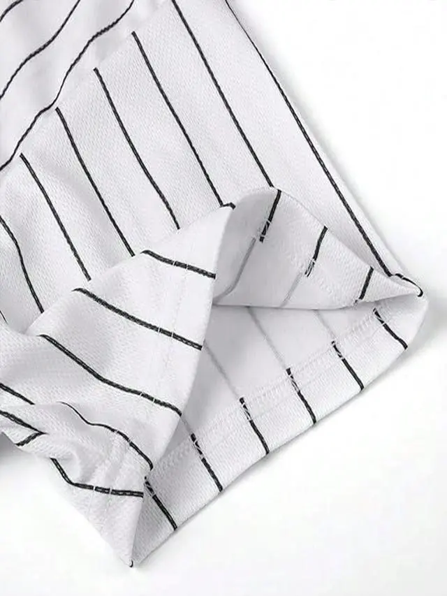 Alt view image 7 of 7 - GOURIDA ST John's 90s Outfit For Men Barons #45 Hip Hop Clothes Baseball Jersey Shirts For Party Baseball Gift Large White