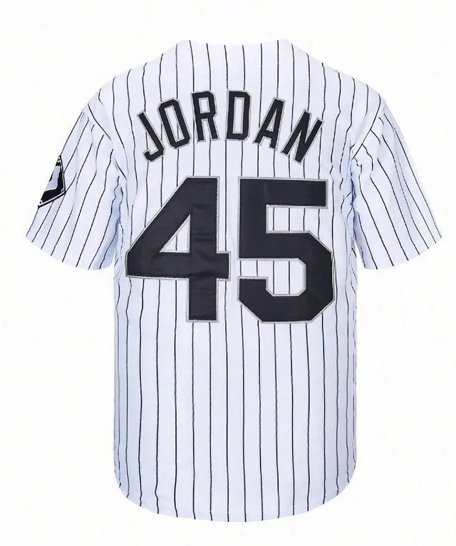 Alt view image 4 of 7 - GOURIDA ST John's 90s Outfit For Men Barons #45 Hip Hop Clothes Baseball Jersey Shirts For Party Baseball Gift Large White