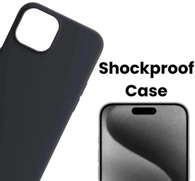 Alt view image 3 of 5 - Qixxronics for iPhone 16 Pro Max Silicone Case Black Shockproof Slim Design Phone Case Cover